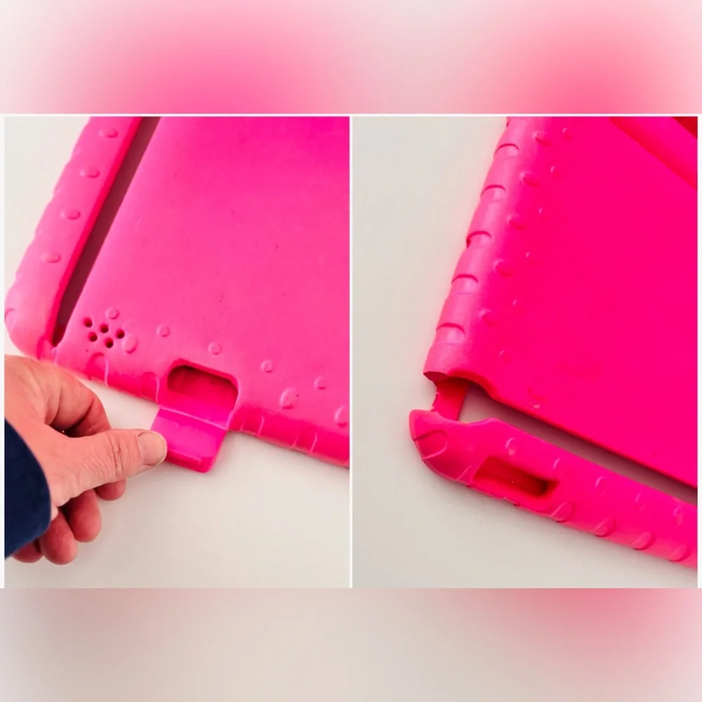 iPad Dynamo Foam Protective Carrying Case w Easy Grip Handle • Hot Pink